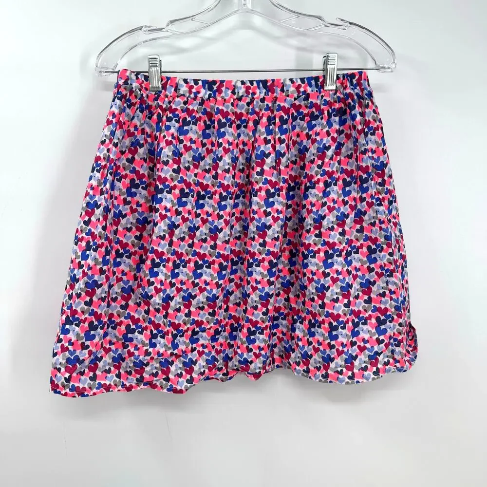 NEW GAP Full Skater Skirt Hearts Girls XXL 14 16 Pull On Casual Preppy Valentine